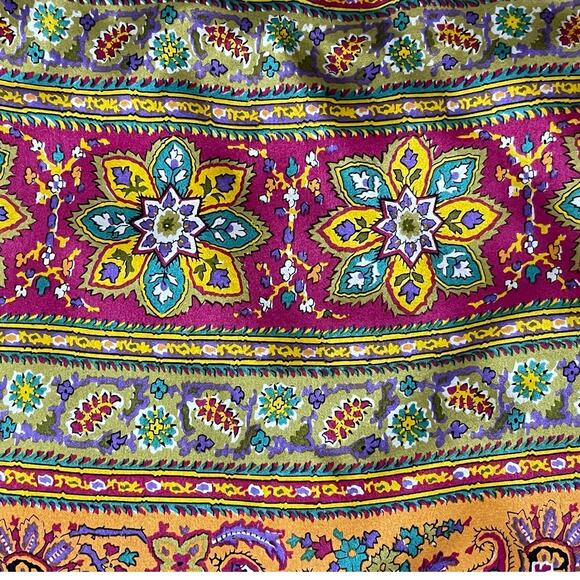 Cardiere‎ et cie Pure Silk Mixed Print Paisley & Floral Mini Pencil Skirt Size 6 - Picture 2 of 10